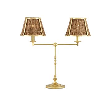 Deauville  Desk Lamp in Polished Brass Natural by Currey and Company