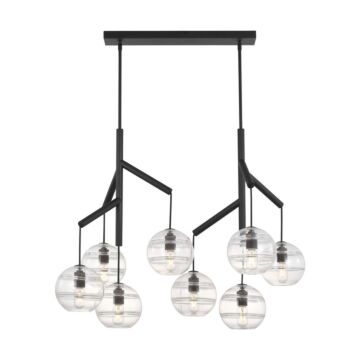 Sedona Eight Light Chandelier in Nightshade Black by Visual Comfort Modern