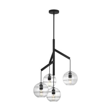 Sedona Four Light Chandelier in Nightshade Black by Visual Comfort Modern