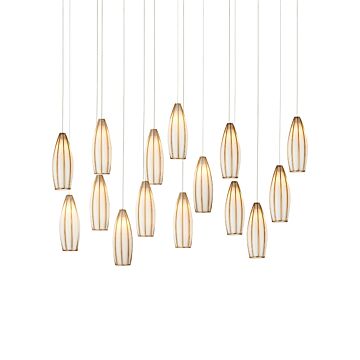 Parish  Pendant in White Antique Brass by Currey and Company