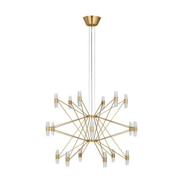 Lassell LED Chandelier in Natural Brass by Visual Comfort Modern