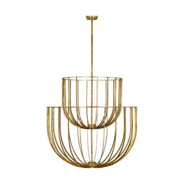 Sanchi LED Chandelier in Polished Antique Brass by Visual Comfort Modern