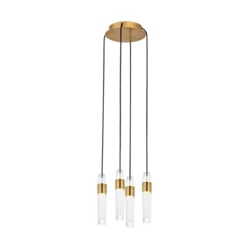 Lassell LED Chandelier in Natural Brass by Visual Comfort Modern