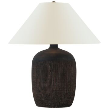 Portis LED Table Lamp in Black Wash Terracotta by Visual Comfort Signature