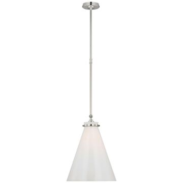 Parkington LED Pendant in Polished Nickel by Visual Comfort Signature