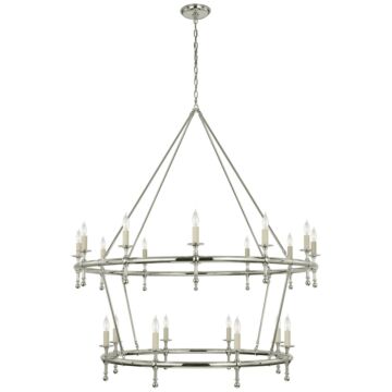 Classic LED Chandelier in Polished Nickel by Visual Comfort Signature