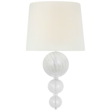 Talia LED Wall Sconce in Plaster White and Clear Swirled Glass by Visual Comfort Signature