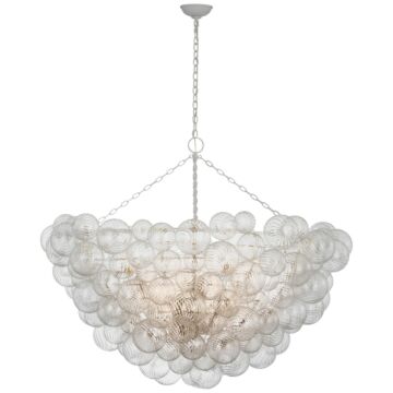 Talia LED Chandelier in Plaster White and Clear Swirled Glass by Visual Comfort Signature