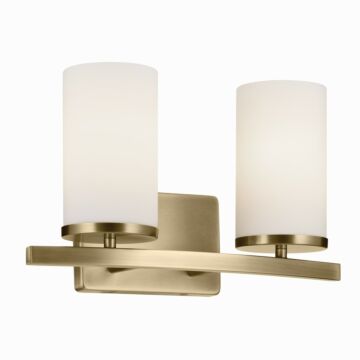 Crosby Two Light Vanity in Natural Brass by Kichler
