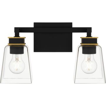 Almany Two Light Bath in Matte Black by Quoizel