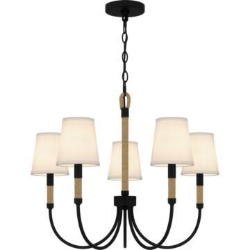 Bayside Five Light Chandelier in Matte Black by Quoizel