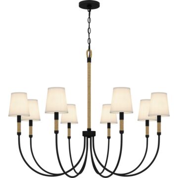 Bayside Eight Light Chandelier in Matte Black by Quoizel