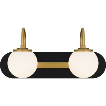 Desmond Two Light Bath in Matte Black by Quoizel