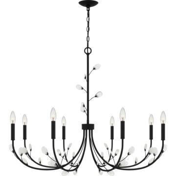 Heiress Eight Light Chandelier in Matte Black by Quoizel