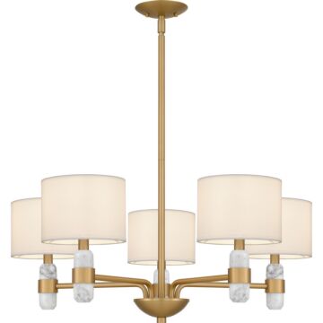 Kimberly Five Light Chandelier in Brushed Weathered Brass by Quoizel