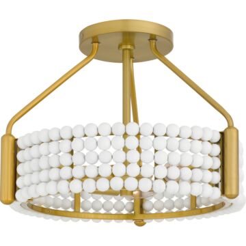 Molly Four Light Semi Flush Mount in Brushed Gold by Quoizel