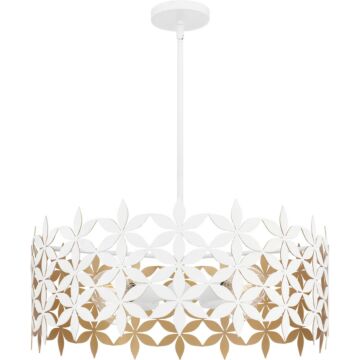 Quoizel Pendant Four Light Pendant in Matte White by Quoizel
