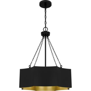 Quoizel Pendant Four Light Pendant in Matte Black by Quoizel