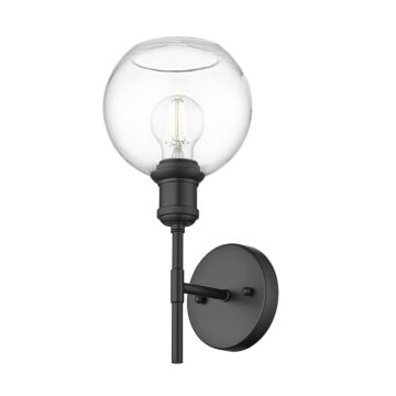 Axel BLK One Light Wall Sconce in Matte Black by Golden