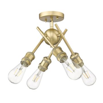 Axel BCB Four Light Semi Flush Mount in Brushed Champagne Bronze by Golden
