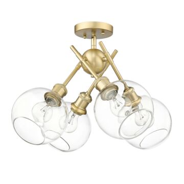 Axel BCB Four Light Semi Flush Mount in Brushed Champagne Bronze by Golden