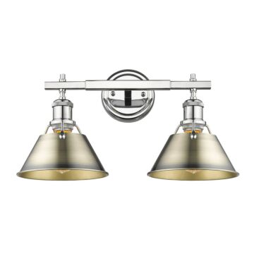 Orwell CH Two Light Bath Vanity in Chrome by Golden
