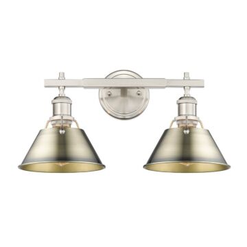 Orwell PW Two Light Bath Vanity in Pewter by Golden