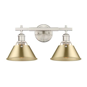 Orwell PW Two Light Bath Vanity in Pewter by Golden