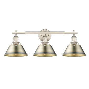 Orwell PW Three Light Bath Vanity in Pewter by Golden