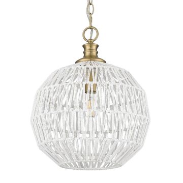 Florence BCB One Light Pendant in Brushed Champagne Bronze by Golden
