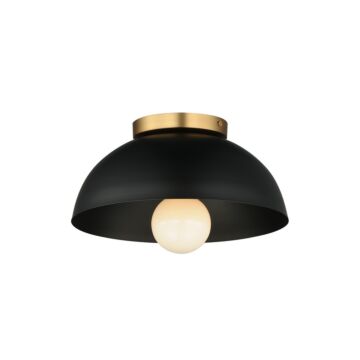 Thelonious One Light Flush Mount in Black   Natural Aged Brass by Maxim