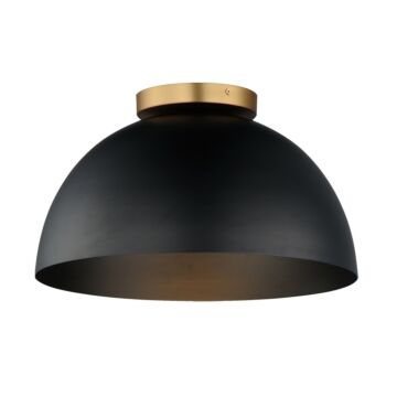Thelonious One Light Flush Mount in Black   Natural Aged Brass by Maxim