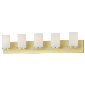 Lateral Five Light Bath Vanity in Satin Brass by Maxim
