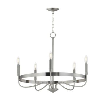 Frankie Five Light Chandelier in Satin Nickel by Maxim
