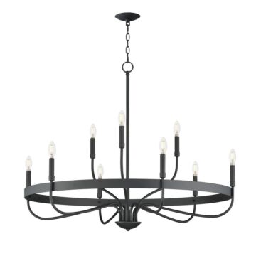 Frankie Nine Light Chandelier in Black by Maxim