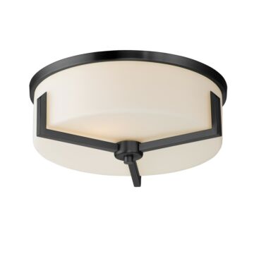 Dart Three Light Flush Mount in Black by Maxim
