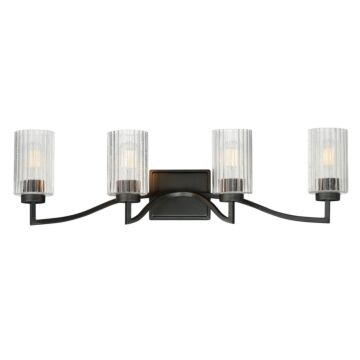 Rigata Four Light Bath Vanity in Black by Maxim