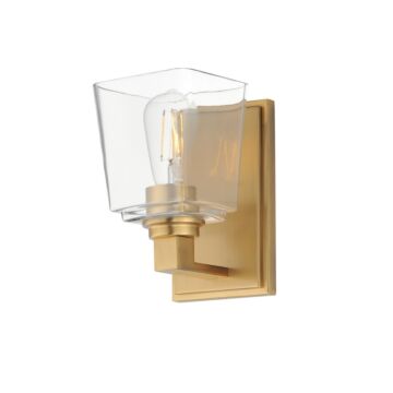 Cubos One Light Wall Sconce in Natural Aged Brass by Maxim