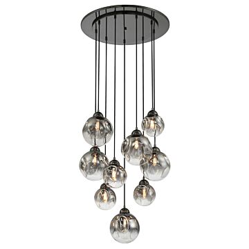 Neveh Nine Light Pendant in Gun Metal by Metropolitan