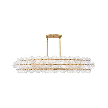 Rene LED Chandelier in Distressed Brass by Fredrick Ramond