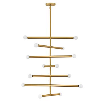 Millie LED Chandelier in Lacquered Brass by Lark