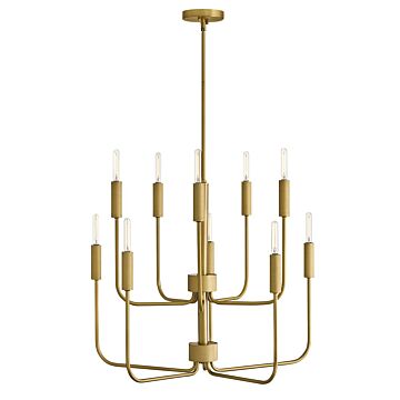 Austen LED Chandelier in Lacquered Brass by Lark