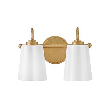 Honey LED Bathroom Vanity Light in Distressed Brass by Lark