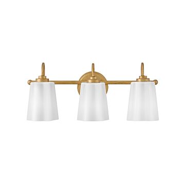 Honey LED Bathroom Vanity Light in Distressed Brass by Lark