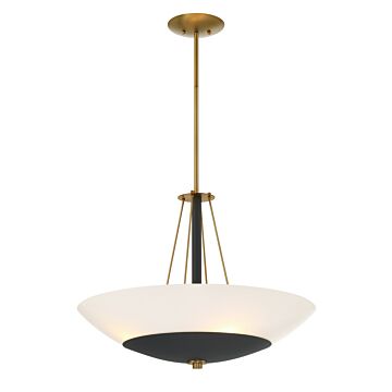 Bax Four Light Pendant in Sand Coal And Soft Brass by MinkaLavery