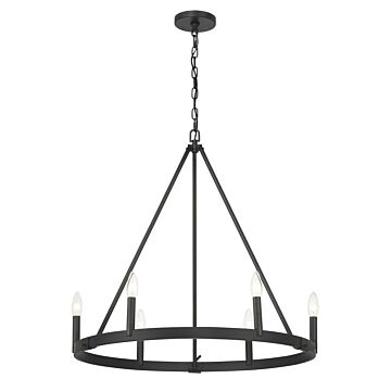 Dutton Six Light Chandelier in Coal Black by MinkaLavery