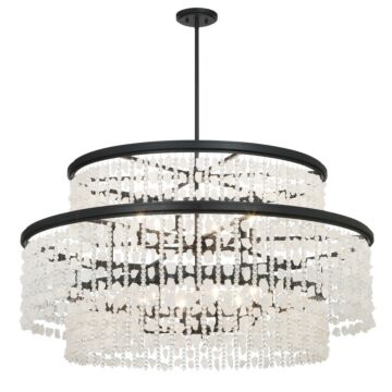 Shimmering Elegance 12 Light Chandelier in Sand Coal by MinkaLavery