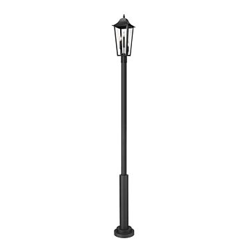 Gannon  Outdoor Post Mount in Black by Z-Lite