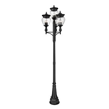 Davina  Outdoor Post Mount in Black by Z-Lite