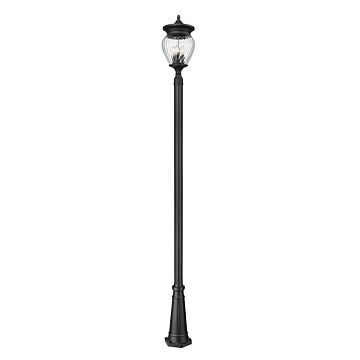 Davina  Outdoor Post Mount in Black by Z-Lite